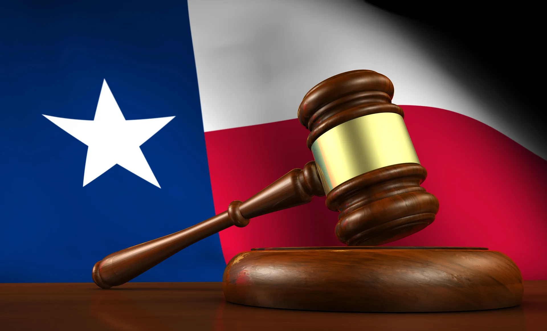 Texas notary public services — gavel and Texas flag, Houston mobile notary and apostille
